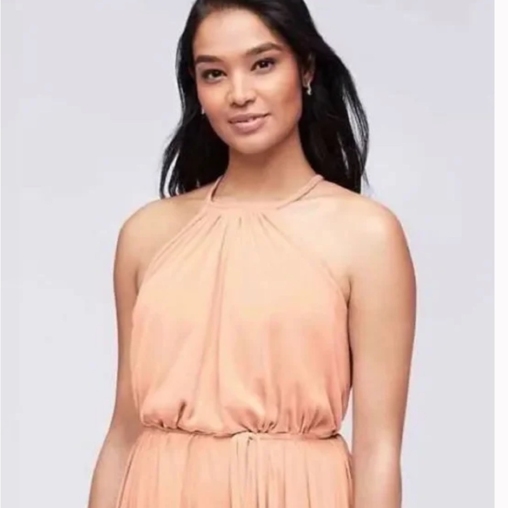 David's Bridal Halter Wedding Bridesmaid Dress